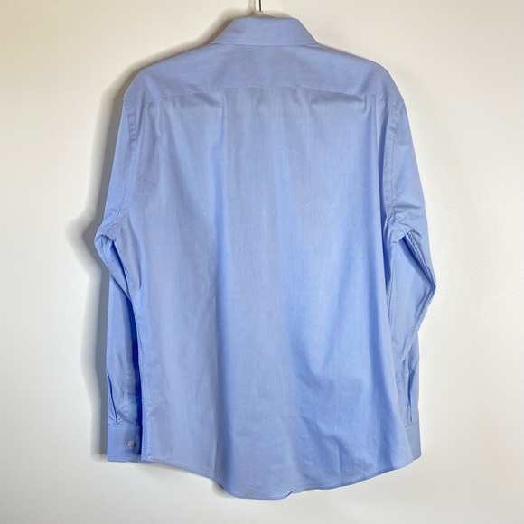 Nordstrom Mens Tech-Smart Button-Up Dress Shirt Sz 15.5 32-33 Blue Long Sleeve - Picture 9 of 9